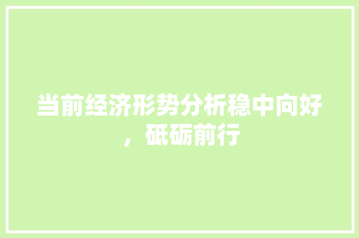当前经济形势分析稳中向好,砥砺前行 当前经济形势分析稳中向好,砥砺前行
