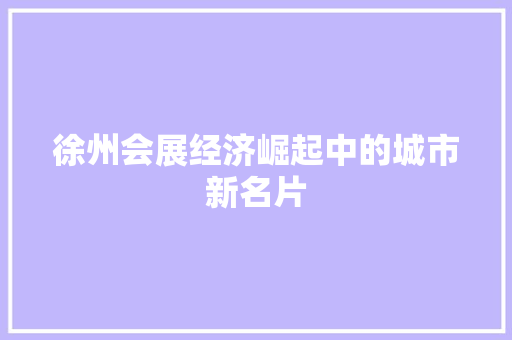 徐州会展经济崛起中的城市新名片 徐州会展经济崛起中的城市新名片