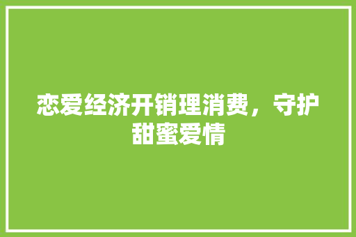 恋爱经济开销理消费,守护甜蜜爱情 恋爱经济开销理消费,守护甜蜜爱情