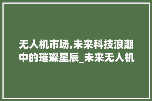 无人机市场,未来科技浪潮中的璀璨星辰_未来无人机的市场趋势 无人机市场,未来科技浪潮中的璀璨星辰_未来无人机的市场趋势