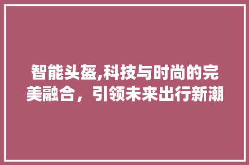 智能头盔,科技与时尚的完美融合,引领未来出行新潮流_智能头盔的市场趋势 智能头盔,科技与时尚的完美融合,引领未来出行新潮流_智能头盔的市场趋势