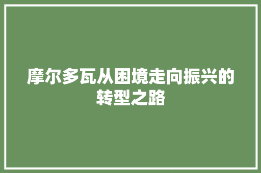 摩尔多瓦从困境走向振兴的转型之路 摩尔多瓦从困境走向振兴的转型之路