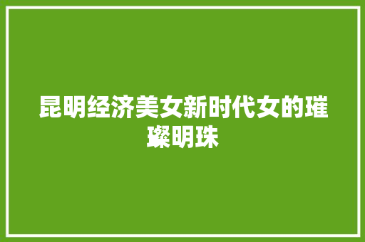 昆明经济美女新时代女的璀璨明珠 昆明经济美女新时代女的璀璨明珠