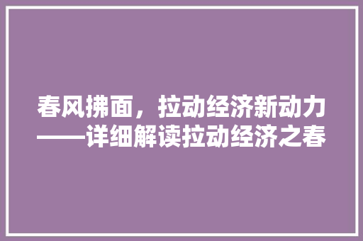 春风拂面，拉动经济新动力——详细解读拉动经济之春