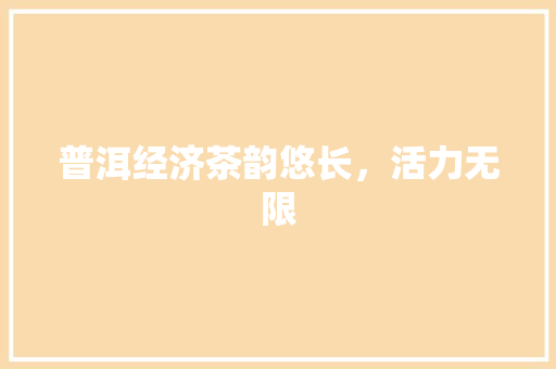 普洱经济茶韵悠长,活力无限 普洱经济茶韵悠长,活力无限