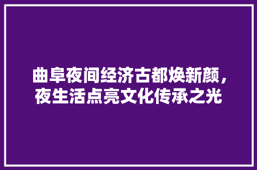 曲阜夜间经济古都焕新颜,夜生活点亮文化传承之光 曲阜夜间经济古都焕新颜,夜生活点亮文化传承之光