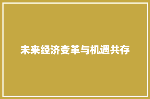 未来经济变革与机遇共存 未来经济变革与机遇共存