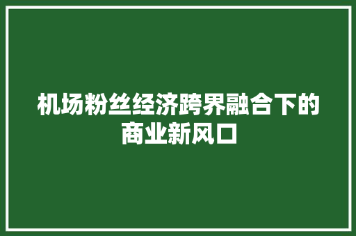 机场粉丝经济跨界融合下的商业新风口 机场粉丝经济跨界融合下的商业新风口