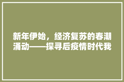 新年伊始，经济复苏的春潮涌动——探寻后疫情时代我国经济发展的新动力