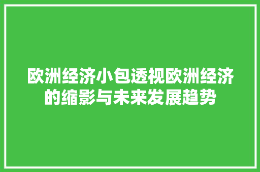 欧洲经济小包透视欧洲经济的缩影与未来发展趋势 欧洲经济小包透视欧洲经济的缩影与未来发展趋势