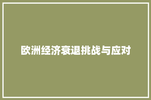 欧洲经济衰退挑战与应对