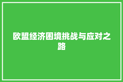 欧盟经济困境挑战与应对之路 欧盟经济困境挑战与应对之路