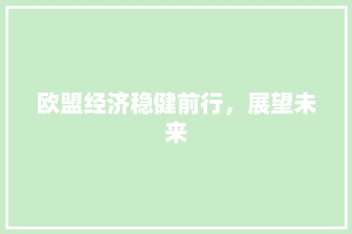 欧盟经济稳健前行,展望未来 欧盟经济稳健前行,展望未来