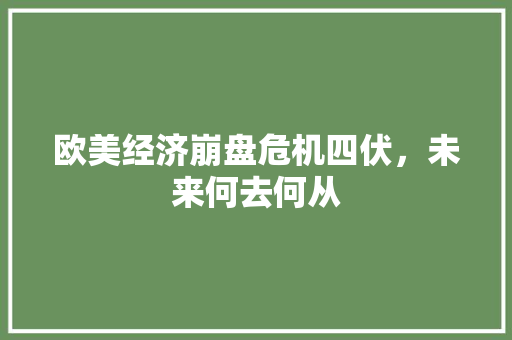 欧美经济崩盘危机四伏,未来何去何从 欧美经济崩盘危机四伏,未来何去何从