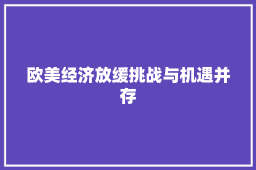 欧美经济放缓挑战与机遇并存 欧美经济放缓挑战与机遇并存