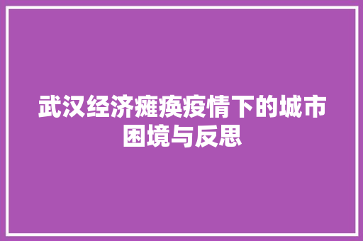 武汉经济瘫痪疫情下的城市困境与反思 武汉经济瘫痪疫情下的城市困境与反思