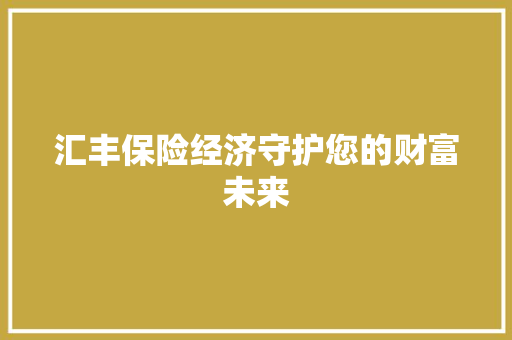 汇丰保险经济守护您的财富未来 汇丰保险经济守护您的财富未来
