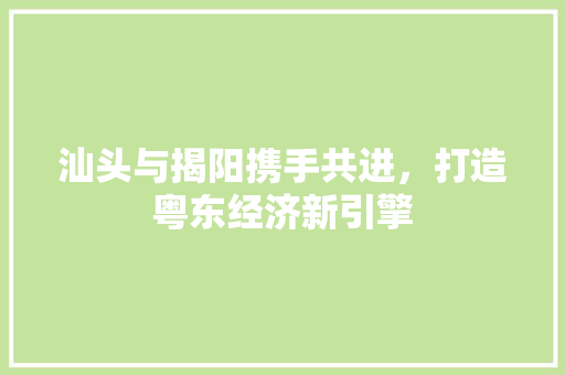 汕头与揭阳携手共进,打造粤东经济新引擎 汕头与揭阳携手共进,打造粤东经济新引擎