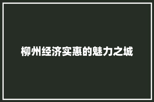 柳州经济实惠的魅力之城 柳州经济实惠的魅力之城