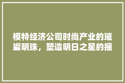 模特经济公司时尚产业的璀璨明珠,塑造明日之星的摇篮 模特经济公司时尚产业的璀璨明珠,塑造明日之星的摇篮