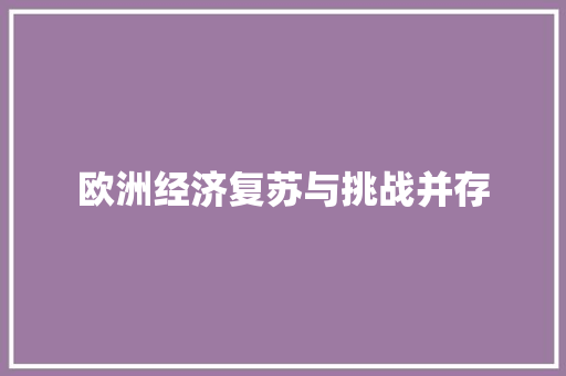 欧洲经济复苏与挑战并存 欧洲经济复苏与挑战并存