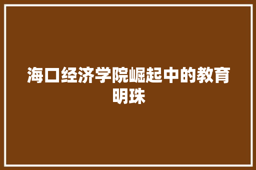 海口经济学院崛起中的教育明珠 海口经济学院崛起中的教育明珠
