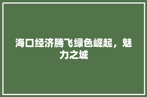 海口经济腾飞绿色崛起,魅力之城 海口经济腾飞绿色崛起,魅力之城