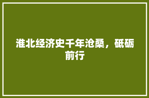 淮北经济史千年沧桑,砥砺前行 淮北经济史千年沧桑,砥砺前行
