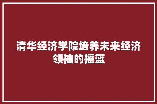 清华经济学院培养未来经济领袖的摇篮 清华经济学院培养未来经济领袖的摇篮