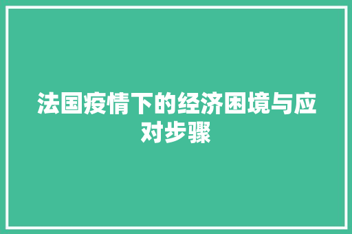法国疫情下的经济困境与应对步骤 法国疫情下的经济困境与应对步骤