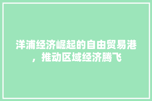 洋浦经济崛起的自由贸易港,推动区域经济腾飞 洋浦经济崛起的自由贸易港,推动区域经济腾飞
