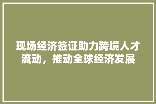 现场经济签证助力跨境人才流动,推动全球经济发展 现场经济签证助力跨境人才流动,推动全球经济发展