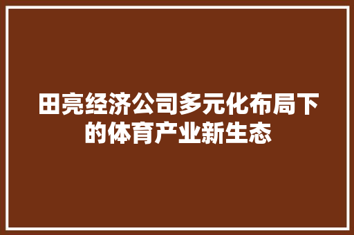 田亮经济公司多元化布局下的体育产业新生态 田亮经济公司多元化布局下的体育产业新生态