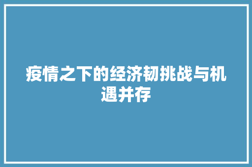 疫情之下的经济韧挑战与机遇并存 疫情之下的经济韧挑战与机遇并存