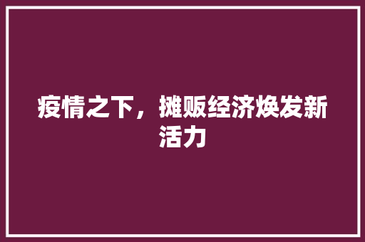 疫情之下,摊贩经济焕发新活力 疫情之下,摊贩经济焕发新活力