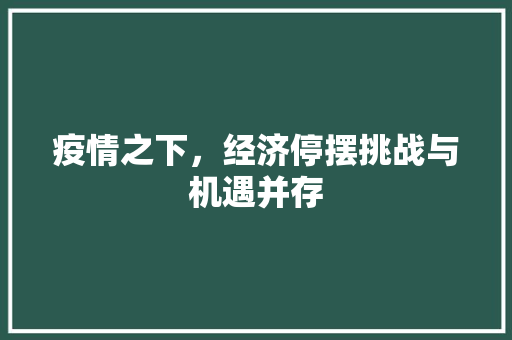 疫情之下，经济停摆挑战与机遇并存