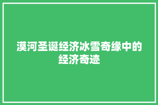 漠河圣诞经济冰雪奇缘中的经济奇迹 漠河圣诞经济冰雪奇缘中的经济奇迹