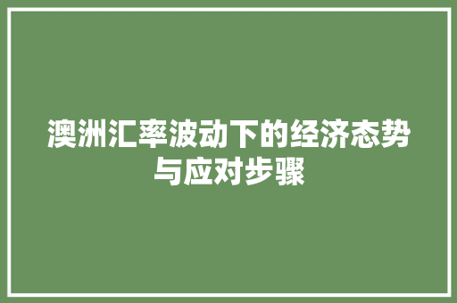 澳洲汇率波动下的经济态势与应对步骤 澳洲汇率波动下的经济态势与应对步骤
