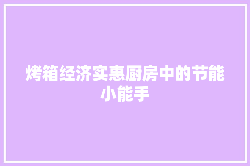 烤箱经济实惠厨房中的节能小能手 烤箱经济实惠厨房中的节能小能手