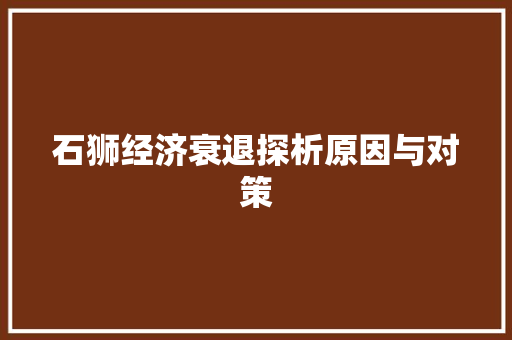 石狮经济衰退探析原因与对策 石狮经济衰退探析原因与对策