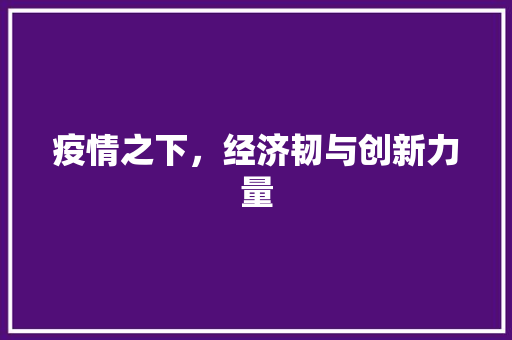 疫情之下,经济韧与创新力量 疫情之下,经济韧与创新力量