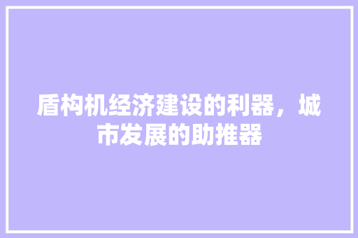 盾构机经济建设的利器,城市发展的助推器 盾构机经济建设的利器,城市发展的助推器