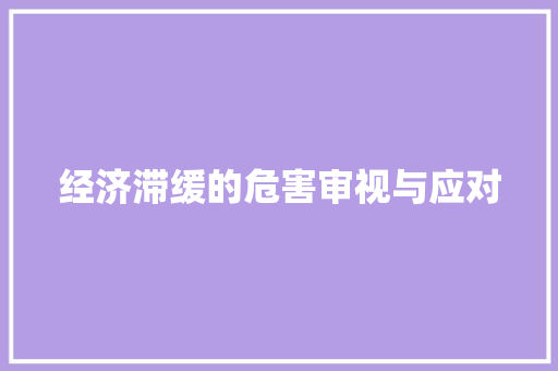 经济滞缓的危害审视与应对 经济滞缓的危害审视与应对
