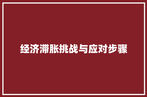 经济滞胀挑战与应对步骤 经济滞胀挑战与应对步骤
