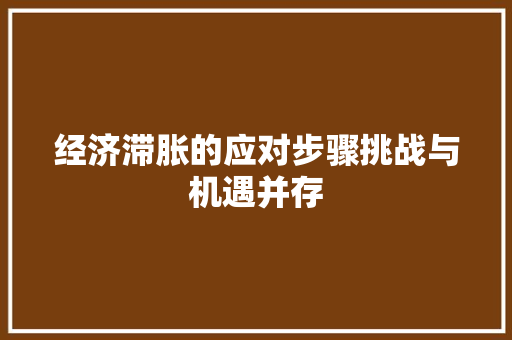 经济滞胀的应对步骤挑战与机遇并存 经济滞胀的应对步骤挑战与机遇并存