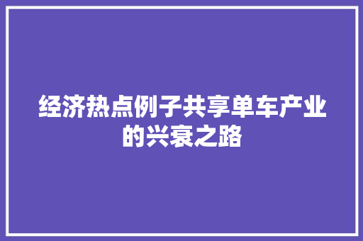 经济热点例子共享单车产业的兴衰之路 经济热点例子共享单车产业的兴衰之路