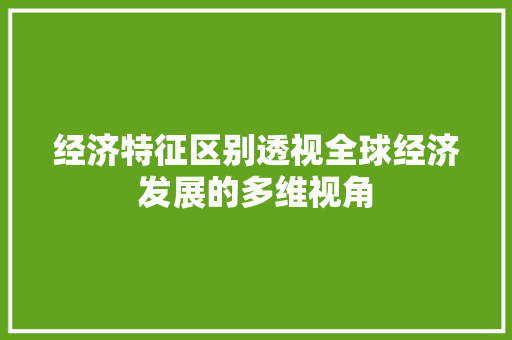 经济特征区别透视全球经济发展的多维视角 经济特征区别透视全球经济发展的多维视角