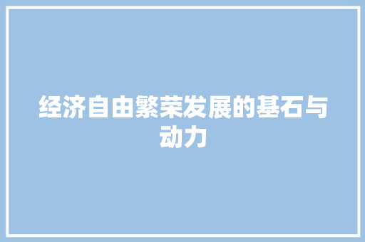 经济自由繁荣发展的基石与动力