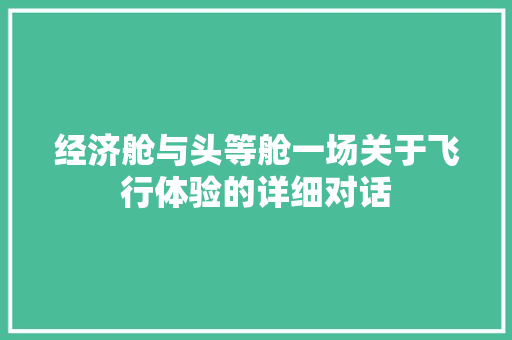 经济舱与头等舱一场关于飞行体验的详细对话 经济舱与头等舱一场关于飞行体验的详细对话