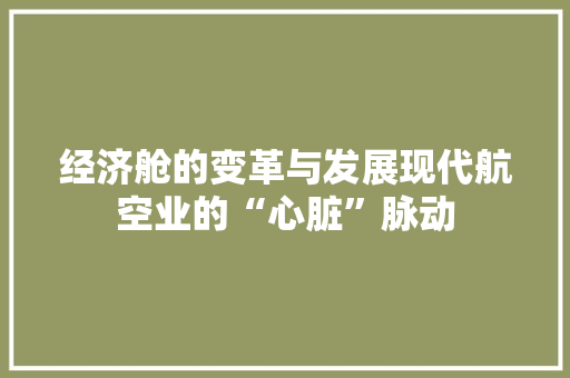 经济舱的变革与发展现代航空业的“心脏”脉动 经济舱的变革与发展现代航空业的“心脏”脉动